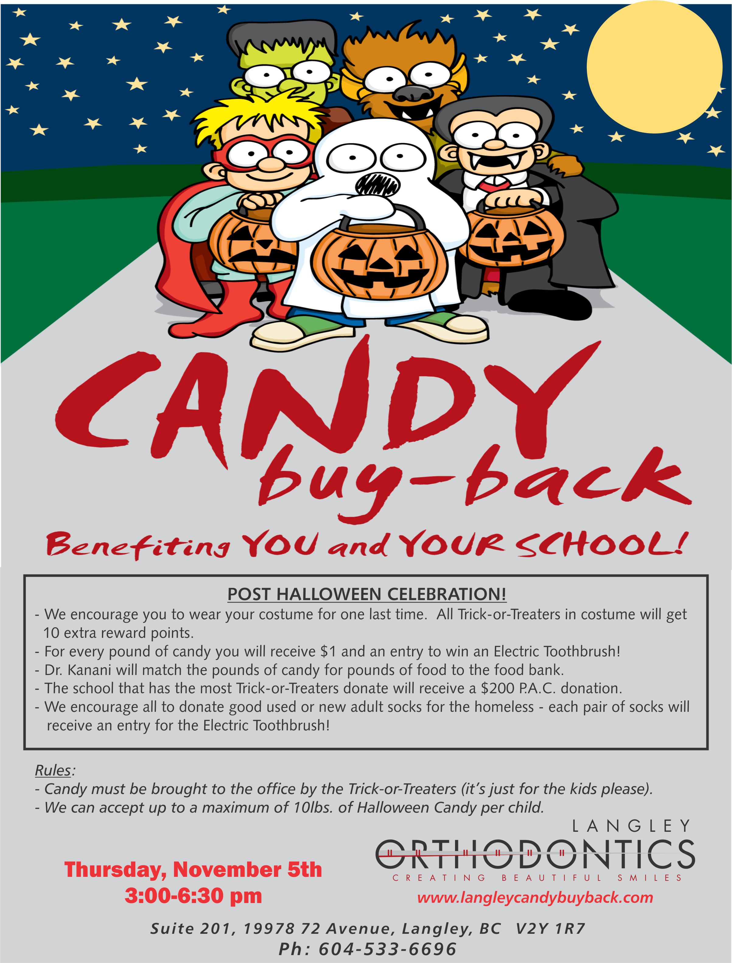 Dr Aly Kanani Langley Halloween Candy Buy Back for Charity
